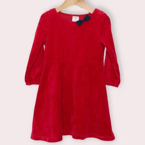 Polarn O. Pyret holiday dress red velour long sleeve size 2-3 years